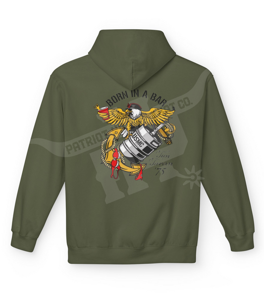 250th USMC Birthday – “Born in a Bar” Shirt & Hoodie