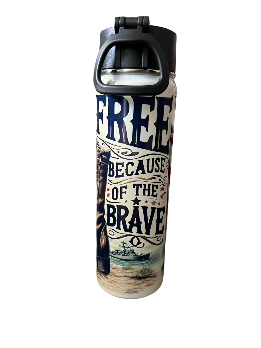Land of the Free because of the Brave Water Bottle